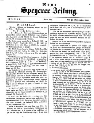 Neue Speyerer Zeitung Freitag 29. November 1844