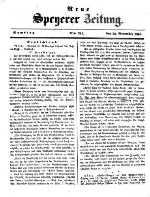Neue Speyerer Zeitung Samstag 30. November 1844