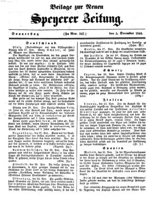 Neue Speyerer Zeitung Donnerstag 5. Dezember 1844