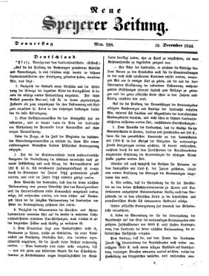 Neue Speyerer Zeitung Donnerstag 19. Dezember 1844