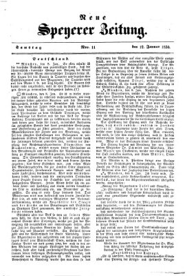 Neue Speyerer Zeitung Samstag 12. Januar 1850