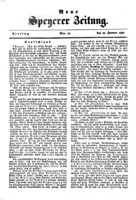 Neue Speyerer Zeitung Freitag 18. Januar 1850