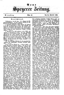 Neue Speyerer Zeitung Dienstag 29. Januar 1850