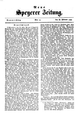 Neue Speyerer Zeitung Donnerstag 28. Februar 1850