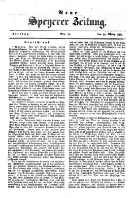 Neue Speyerer Zeitung Freitag 29. März 1850