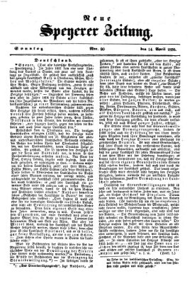 Neue Speyerer Zeitung Sonntag 14. April 1850