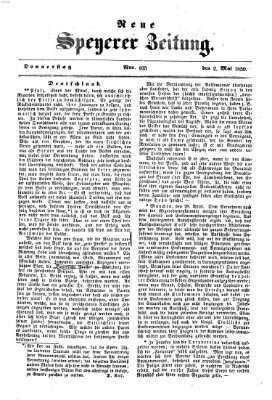 Neue Speyerer Zeitung Donnerstag 2. Mai 1850