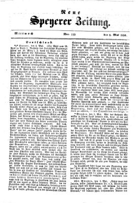 Neue Speyerer Zeitung Mittwoch 8. Mai 1850