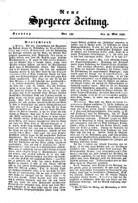 Neue Speyerer Zeitung Sonntag 19. Mai 1850