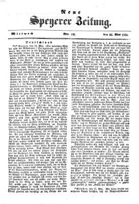 Neue Speyerer Zeitung Mittwoch 22. Mai 1850