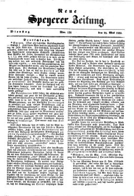 Neue Speyerer Zeitung Dienstag 28. Mai 1850