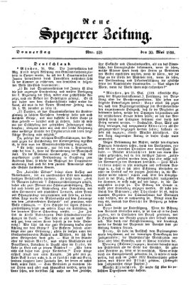 Neue Speyerer Zeitung Donnerstag 30. Mai 1850