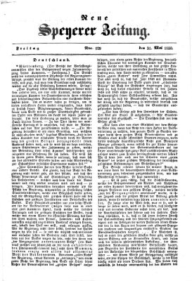 Neue Speyerer Zeitung Freitag 31. Mai 1850