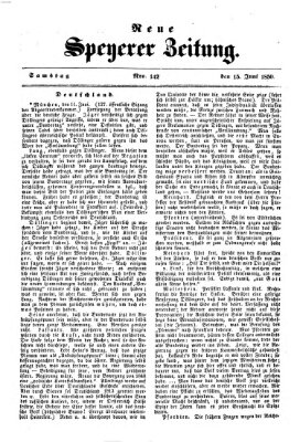 Neue Speyerer Zeitung Samstag 15. Juni 1850