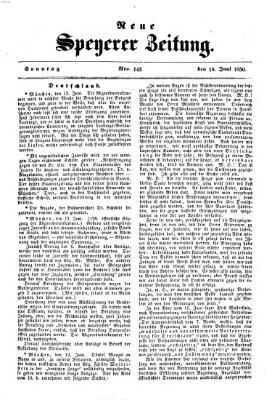 Neue Speyerer Zeitung Sonntag 16. Juni 1850