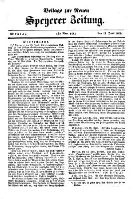 Neue Speyerer Zeitung Montag 17. Juni 1850