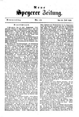 Neue Speyerer Zeitung Donnerstag 18. Juli 1850