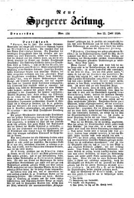 Neue Speyerer Zeitung Donnerstag 25. Juli 1850