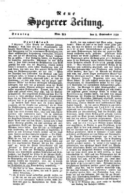 Neue Speyerer Zeitung Sonntag 8. September 1850