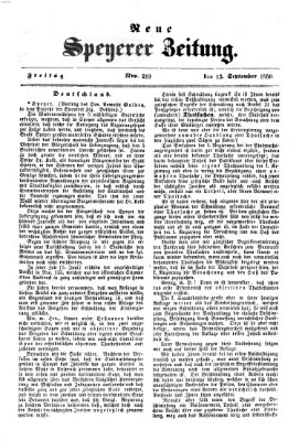 Neue Speyerer Zeitung Freitag 13. September 1850