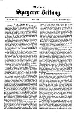 Neue Speyerer Zeitung Samstag 21. September 1850