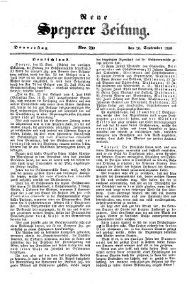 Neue Speyerer Zeitung Donnerstag 26. September 1850