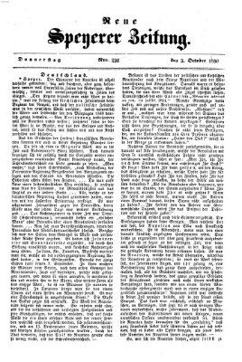 Neue Speyerer Zeitung Donnerstag 3. Oktober 1850