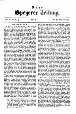 Neue Speyerer Zeitung Donnerstag 24. Oktober 1850