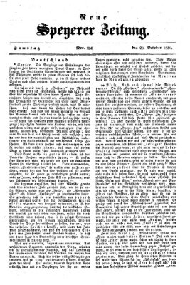 Neue Speyerer Zeitung Samstag 26. Oktober 1850