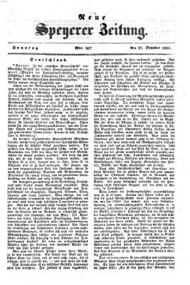 Neue Speyerer Zeitung Sonntag 27. Oktober 1850