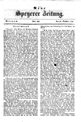 Neue Speyerer Zeitung Mittwoch 30. Oktober 1850