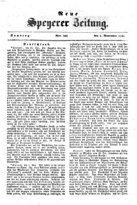 Neue Speyerer Zeitung Samstag 2. November 1850