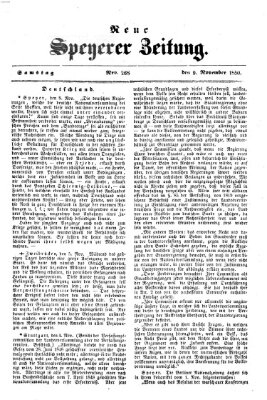 Neue Speyerer Zeitung Samstag 9. November 1850