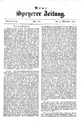 Neue Speyerer Zeitung Sonntag 17. November 1850