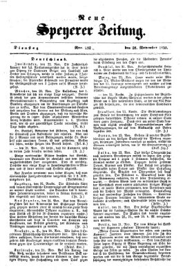 Neue Speyerer Zeitung Dienstag 26. November 1850