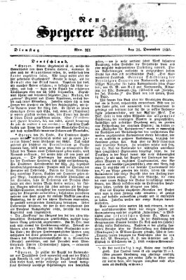 Neue Speyerer Zeitung Dienstag 31. Dezember 1850