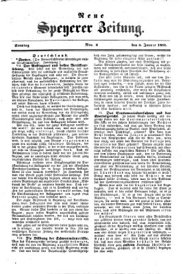 Neue Speyerer Zeitung Sonntag 5. Januar 1851