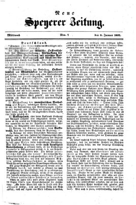 Neue Speyerer Zeitung Mittwoch 8. Januar 1851