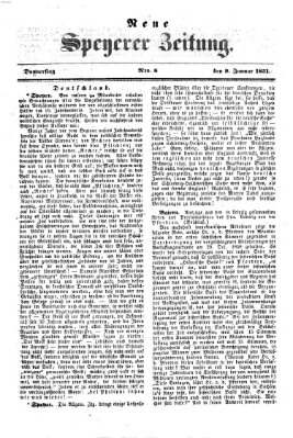 Neue Speyerer Zeitung Donnerstag 9. Januar 1851