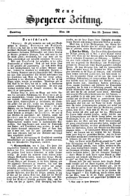 Neue Speyerer Zeitung Samstag 11. Januar 1851