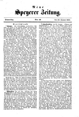 Neue Speyerer Zeitung Donnerstag 23. Januar 1851