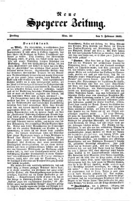 Neue Speyerer Zeitung Freitag 7. Februar 1851