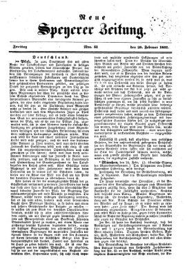 Neue Speyerer Zeitung Freitag 28. Februar 1851