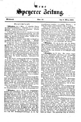 Neue Speyerer Zeitung Mittwoch 5. März 1851