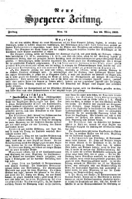 Neue Speyerer Zeitung Freitag 28. März 1851