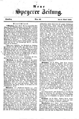 Neue Speyerer Zeitung Samstag 5. April 1851