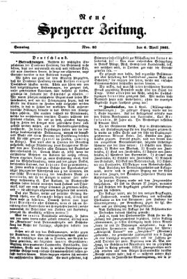 Neue Speyerer Zeitung Sonntag 6. April 1851