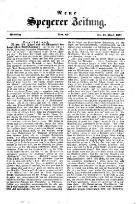 Neue Speyerer Zeitung Sonntag 13. April 1851