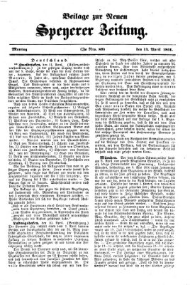 Neue Speyerer Zeitung Montag 14. April 1851