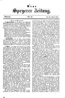 Neue Speyerer Zeitung Mittwoch 23. April 1851